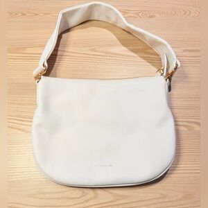 Mansur Gavriel Mini Swing White Bianca Soft Leather Shoulder Bag 10 by 8 in